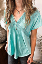 Load image into Gallery viewer, Sierra Lace Henley Tee