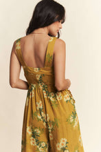 Load image into Gallery viewer, Goldenrod Floral Smocked Jumpsuit