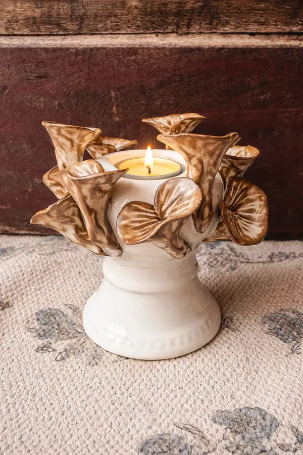 Primitives by Kathy - Trumpet Mushrooms Candle Holder