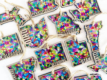 Load image into Gallery viewer, Stained Glass  State Holiday Ornaments - Wyoming
