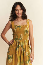 Load image into Gallery viewer, Goldenrod Floral Smocked Jumpsuit