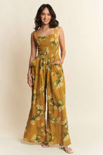 Load image into Gallery viewer, Goldenrod Floral Smocked Jumpsuit