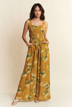 Load image into Gallery viewer, Goldenrod Floral Smocked Jumpsuit