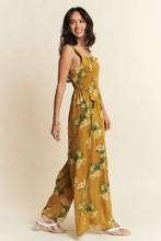 Load image into Gallery viewer, Goldenrod Floral Smocked Jumpsuit