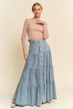 Load image into Gallery viewer, Prairie Skies Denim Maxi Skirt