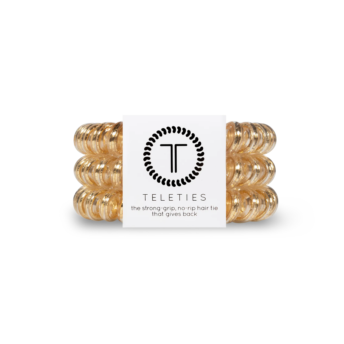 TELETIES - Spiral Hair Coils | Large | Good as Gold Hair Ties