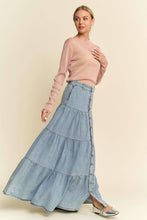 Load image into Gallery viewer, Prairie Skies Denim Maxi Skirt