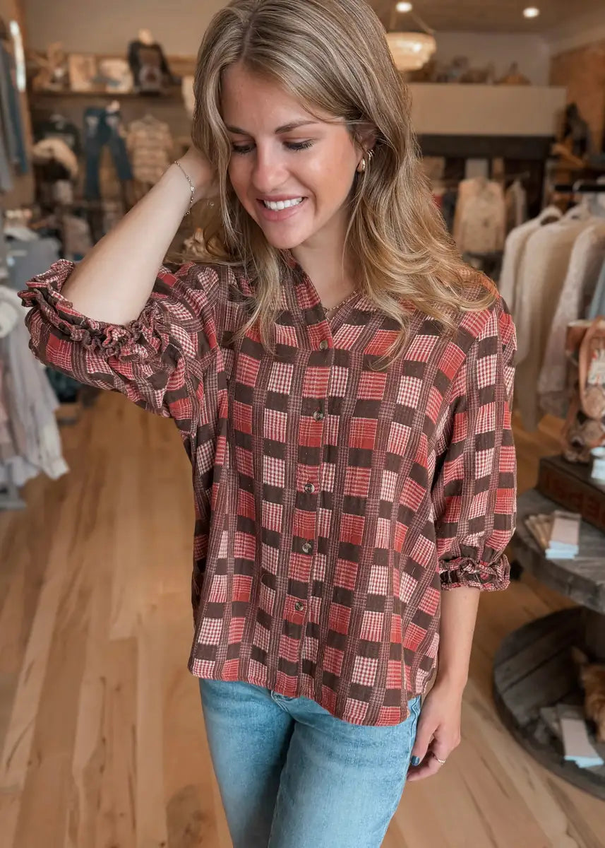 The Cinnamon Patchwork Plaid Shirt