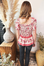 Load image into Gallery viewer, Rosewyn Smocked Peplum Blouse