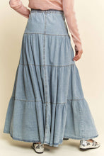 Load image into Gallery viewer, Prairie Skies Denim Maxi Skirt