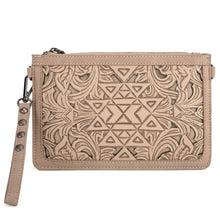 Load image into Gallery viewer, Trinity Ranch Floral Aztec Tooled Collection Clutch/Crossbody