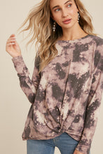 Load image into Gallery viewer, Twist-Front Crewneck Top Purple