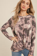 Load image into Gallery viewer, Twist-Front Crewneck Top Purple