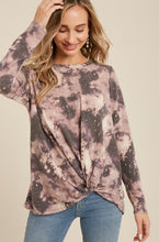 Load image into Gallery viewer, Twist-Front Crewneck Top Purple
