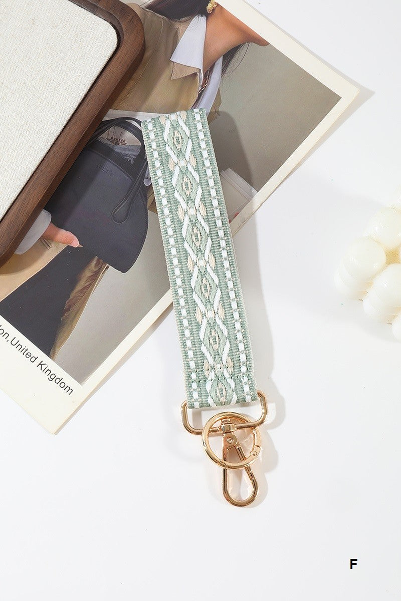 Jacquard Wristlet Keychain