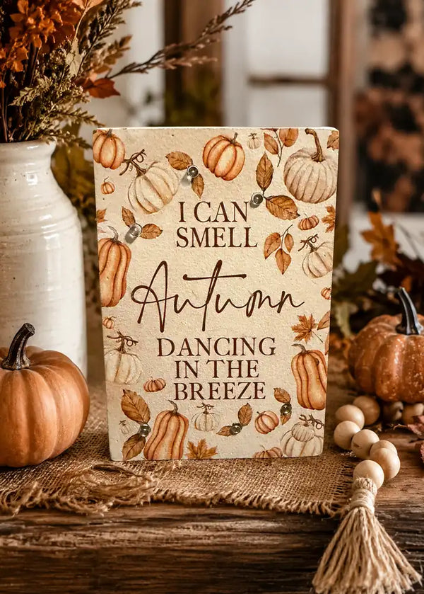 Light Up Autumn Wood Block