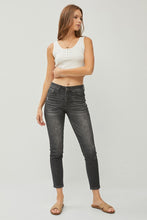 Load image into Gallery viewer, RISEN Black Mid Rise Ankle Skinny Jean