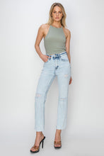 Load image into Gallery viewer, RISEN Distressed Slim Straight Jeans