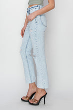 Load image into Gallery viewer, RISEN Distressed Slim Straight Jeans