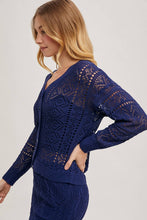 Load image into Gallery viewer, Marbella Open-Knit Cardigan – Midnight Navy