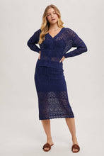 Load image into Gallery viewer, Marbella Open-Knit Cardigan – Midnight Navy