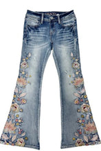 Load image into Gallery viewer, GRACE IN LA Floral Embroidery Flare GIRLS