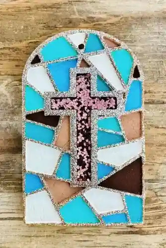 Mosaic Cross Car Freshie