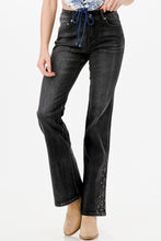Load image into Gallery viewer, GRACE IN LA Butterfly Black Bootcut Jean