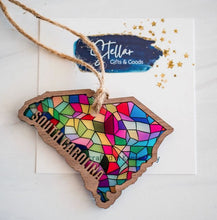 Load image into Gallery viewer, Stained Glass  State Holiday Ornaments - South Carolina