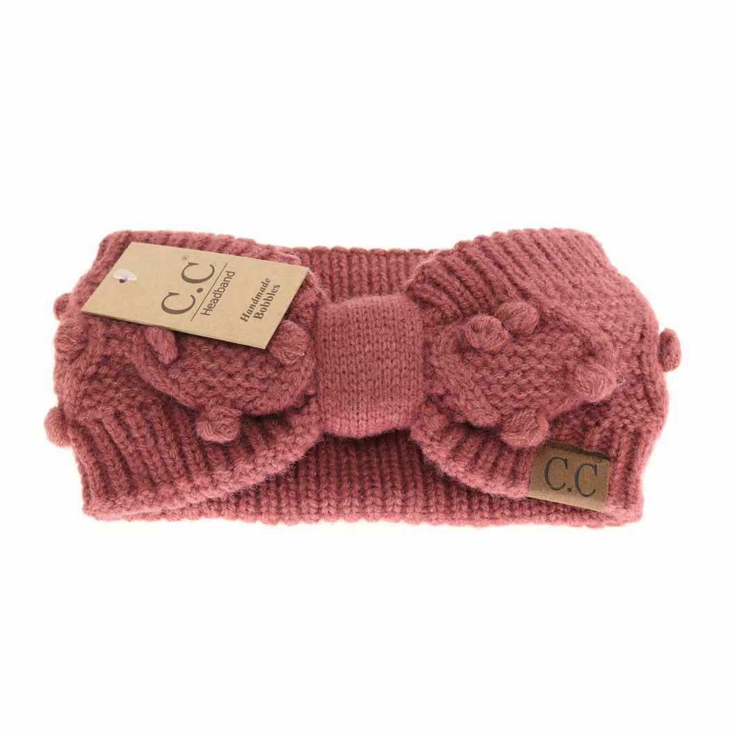 Bobble Knit C.C Women's Fashion Headband: Coco Berry
