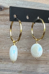 Small Pearl Hoop Earrings