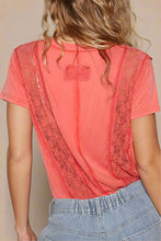 Load image into Gallery viewer, Peach Echo Lace Tee