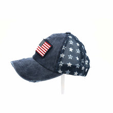 Load image into Gallery viewer, Distressed American Flag Star Ball Cap