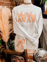 Load image into Gallery viewer, XOXO Bows Patchwork Sweatshirt PRE ORDER