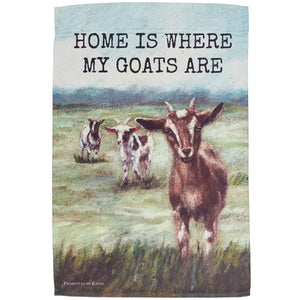 Primitives by Kathy - Home Where My Goats Are Garden Flag