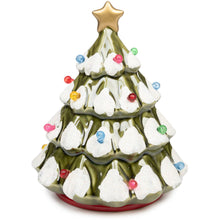 Load image into Gallery viewer, Decorative Christmas tree figurine with lights on a white background