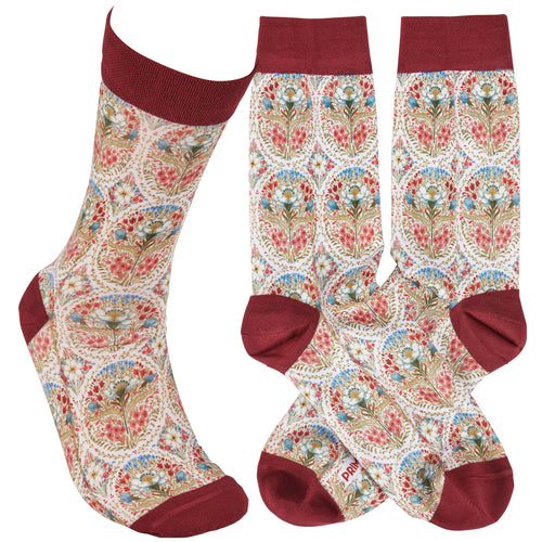 Primitives by Kathy - Farmhouse Floral Socks