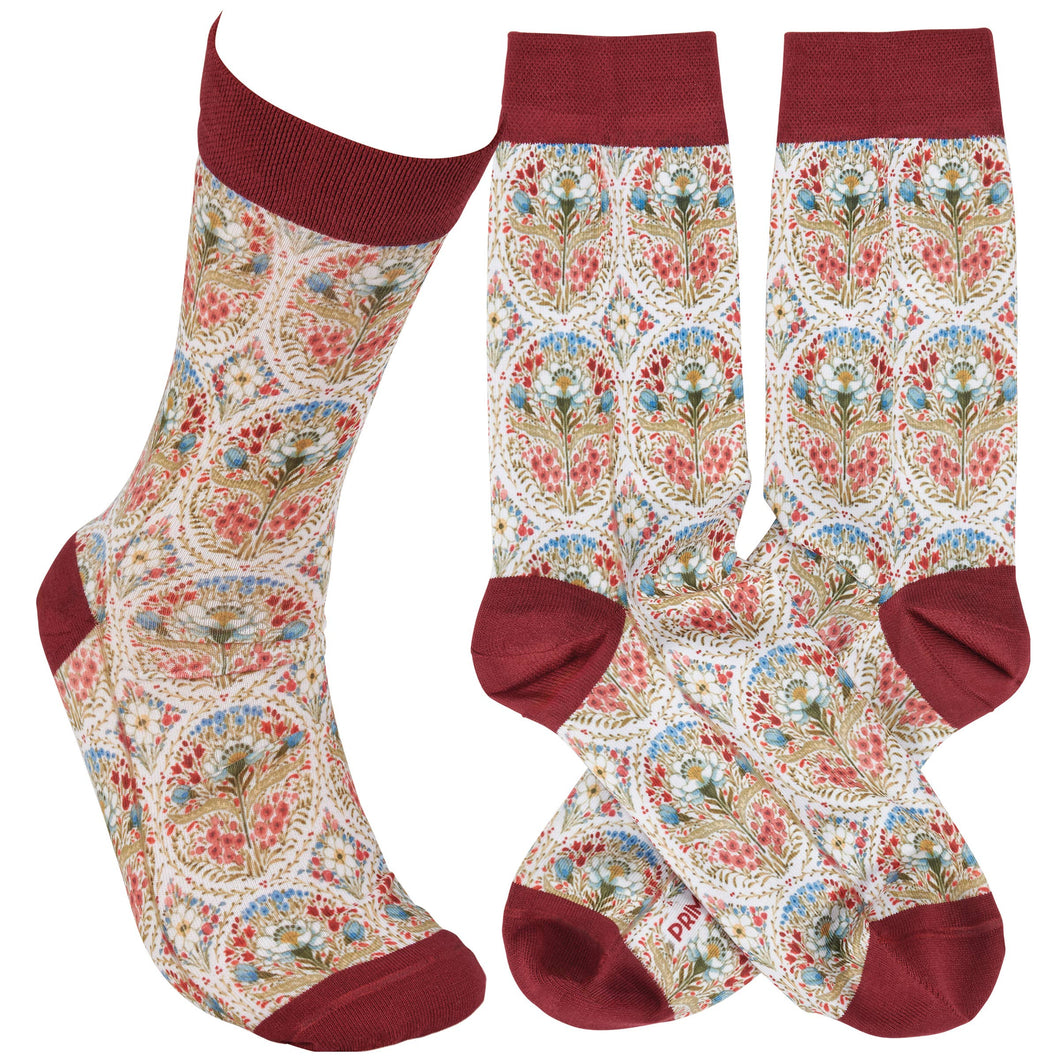 Primitives by Kathy - Farmhouse Floral Socks