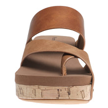 Load image into Gallery viewer, Brown sandal with cork sole on a white background