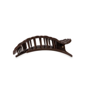 TELETIES - Flat Round Hair Clip | Medium | Truly Taupe Quilted
