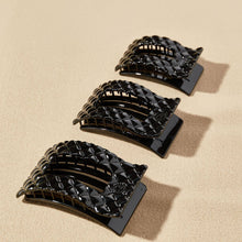 Load image into Gallery viewer, TELETIES - Flat Rectangle Hair Clip | Large | Jet Black Quilted