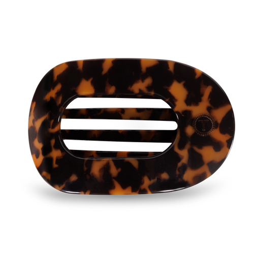 TELETIES - Round Flat Hair Clip | Large | Tortoise