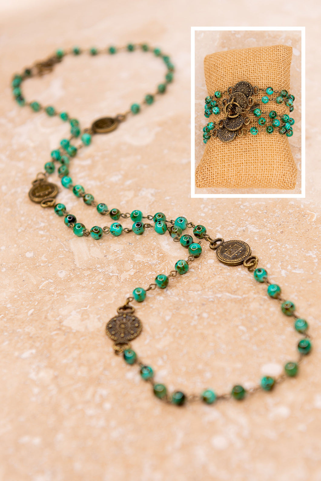 Blythe Coin Necklace Turquoise