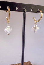 Load image into Gallery viewer, Dylan Designs - Pearl Hoop Clover Earring EG11