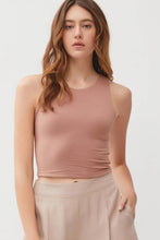 Load image into Gallery viewer, woman wearing mocha tank top with white background