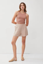 Load image into Gallery viewer, woman wearing mocha tank top with white background