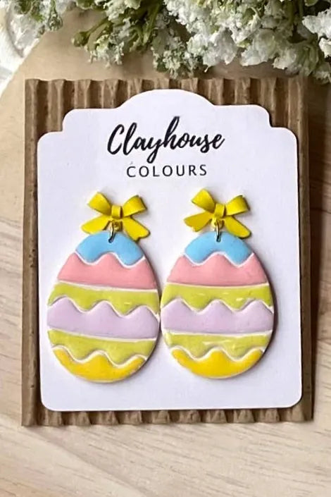 Easter Egg Earrings w/Bow