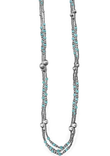 Gemstone + Navajo Pearl Necklace