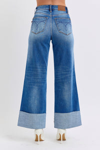 JUDY BLUE Retro Wide Leg Cuff Jean