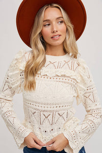 Rosalind Ruffle Lace Knit Top
